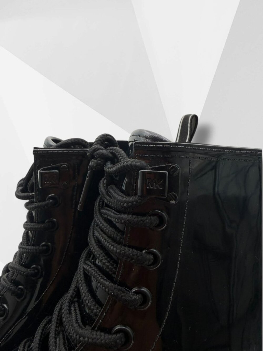Michael Kors Black Patent Moto Boots 7 - Picture 6 of 9